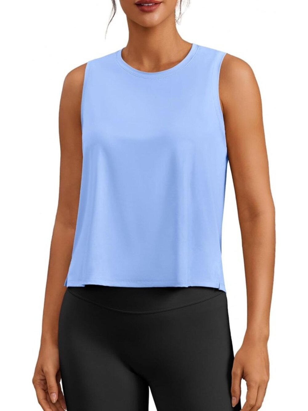 Cooling Ice Silk Athletic Crop Tops for Women | Lightweight, Breathable Workout